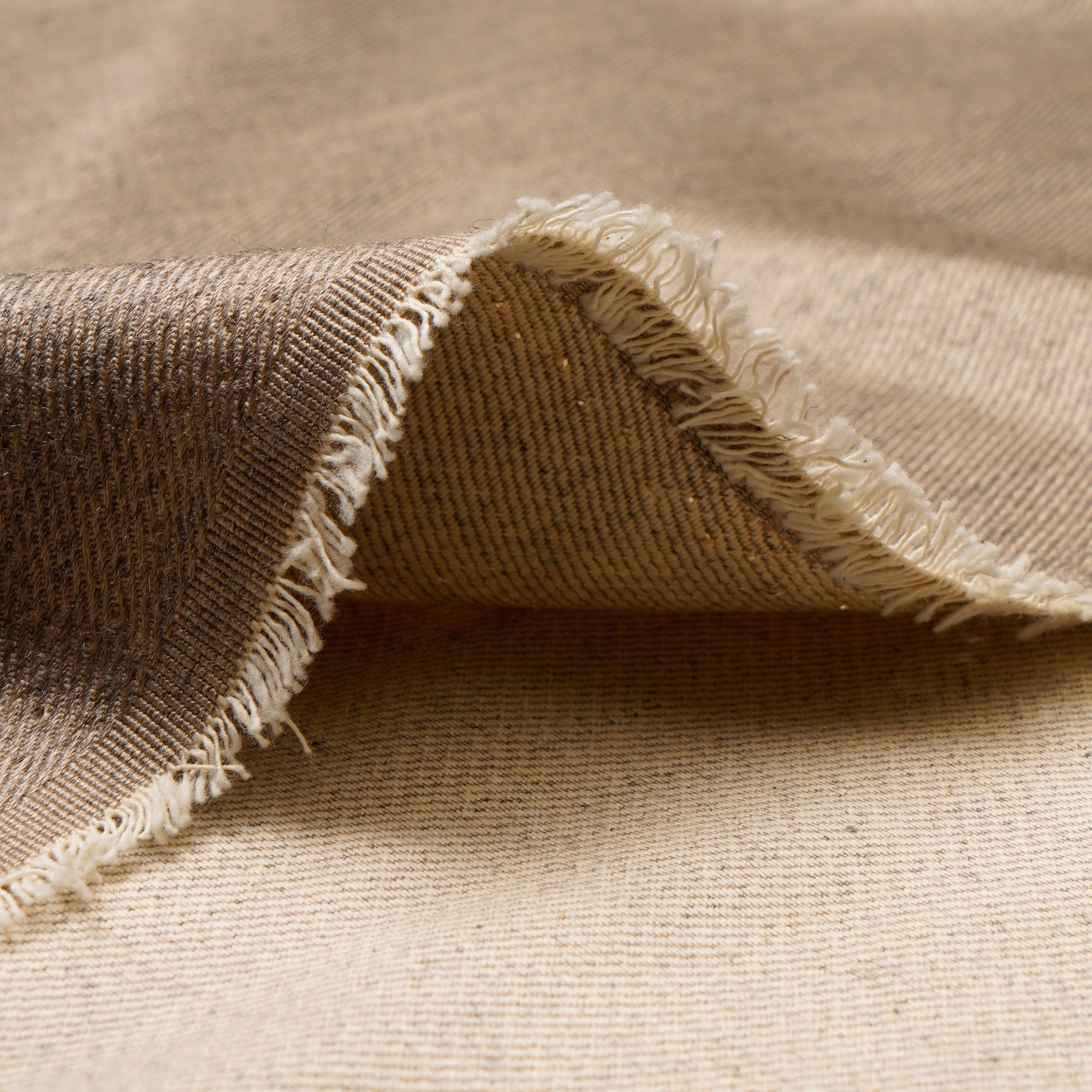 Brown Color Twill Linen Woolen Fabric
