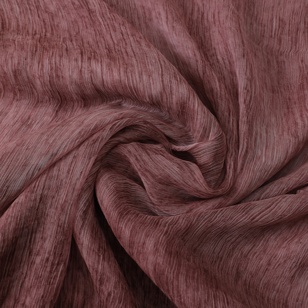 Toasted Mauve Color Hand Painted Chiffon Silk Fabric