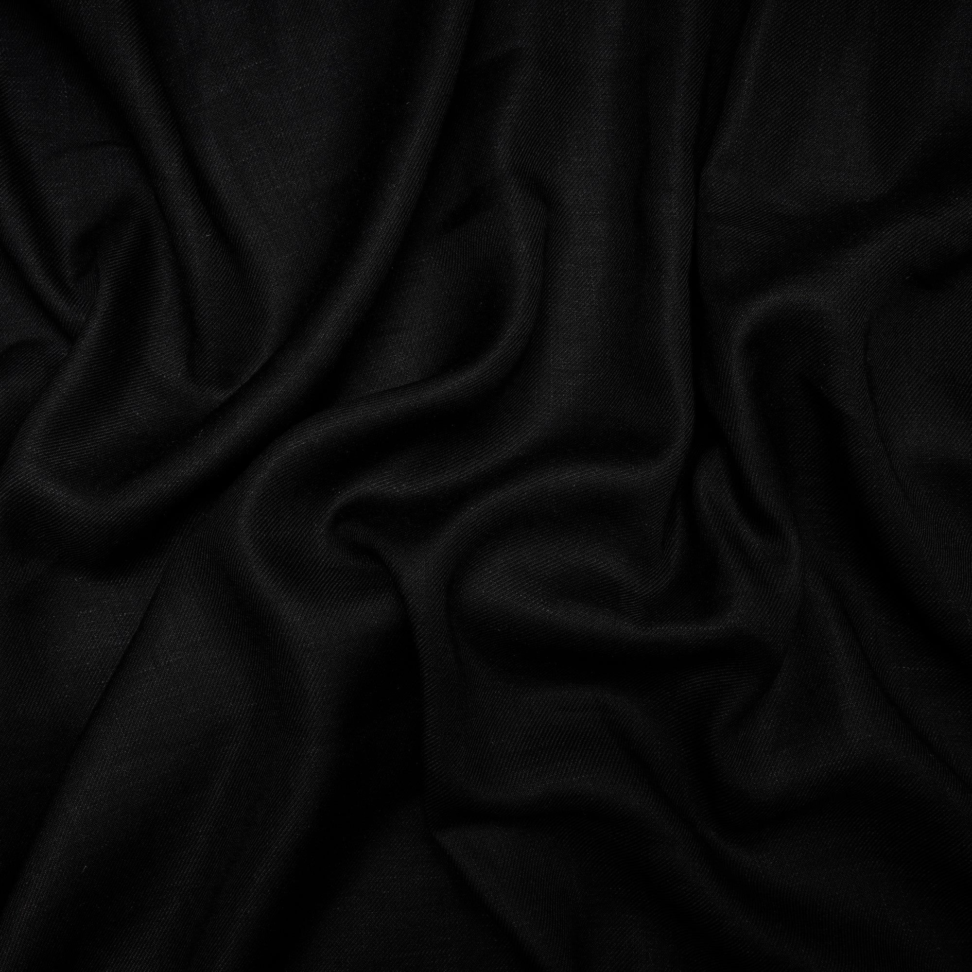 Black Color Linen Modal Twill Fabric
