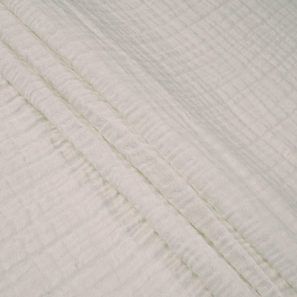 Off-White Color Crushed Cotton Linen Fabric