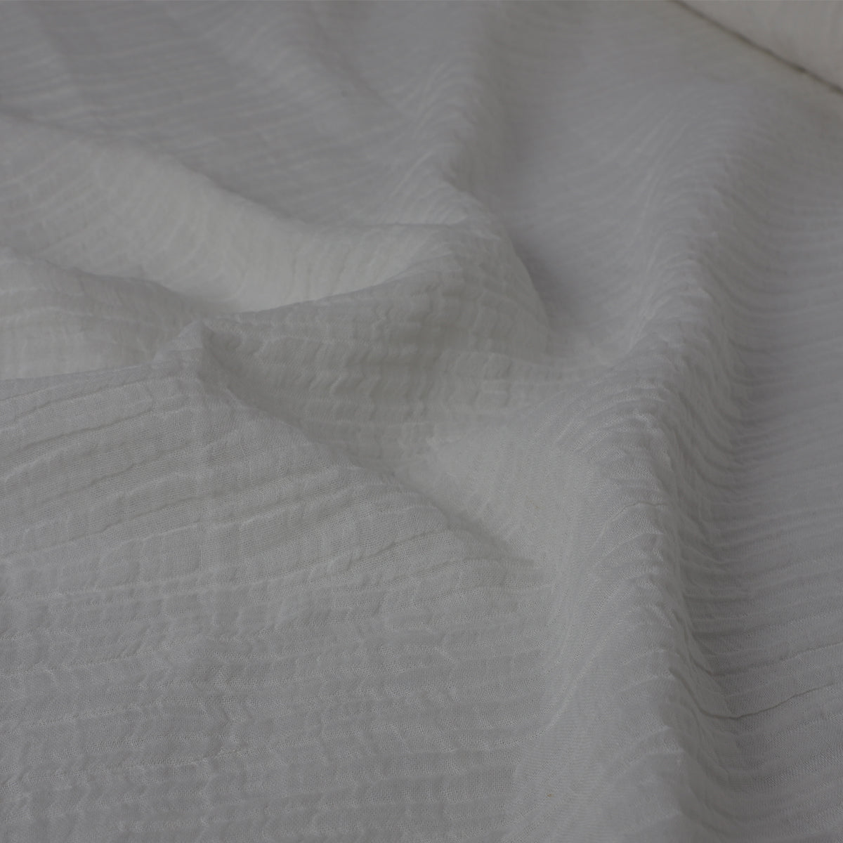 Off-White Color Crushed Cotton Linen Dyeable Fabric