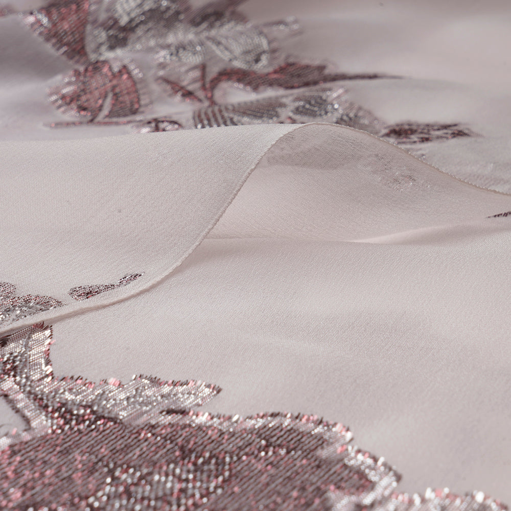 Lavender Blush Color Georgette Lurex Jacquard Fabric