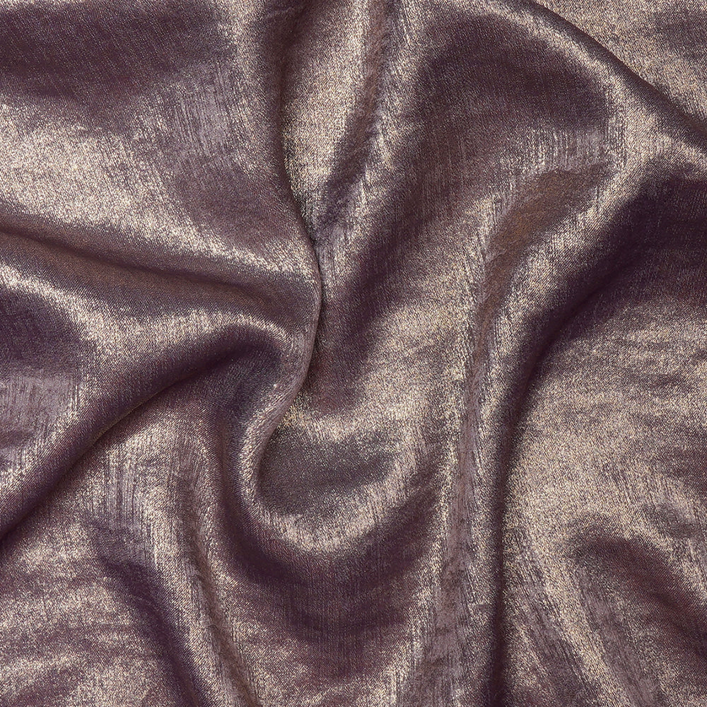 Purple Color All over Foile Printed Polyester Fabric