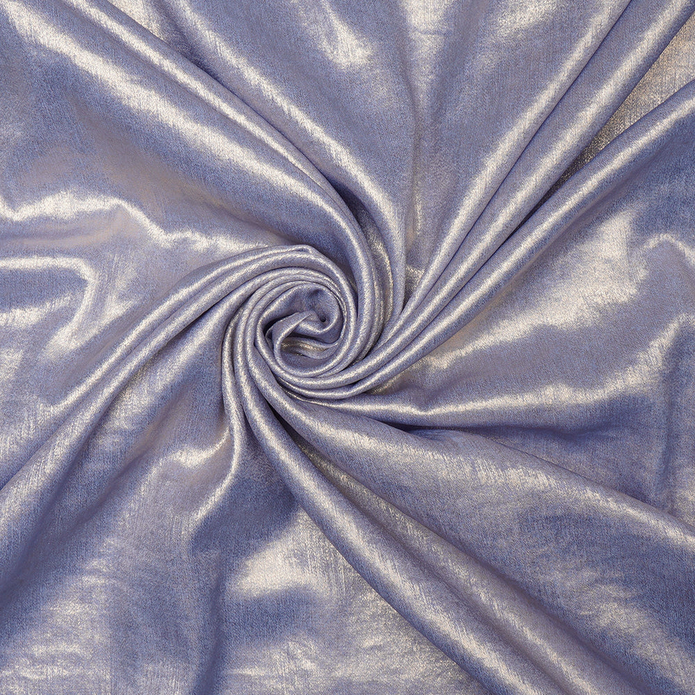 Blue Color All over Foile Printed Polyester Fabric