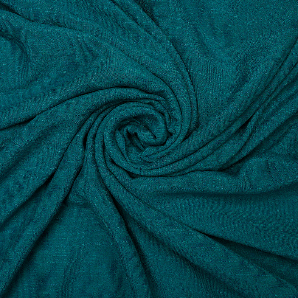 Turquoise Color Yarn Dyed Linen Crepe Fabric