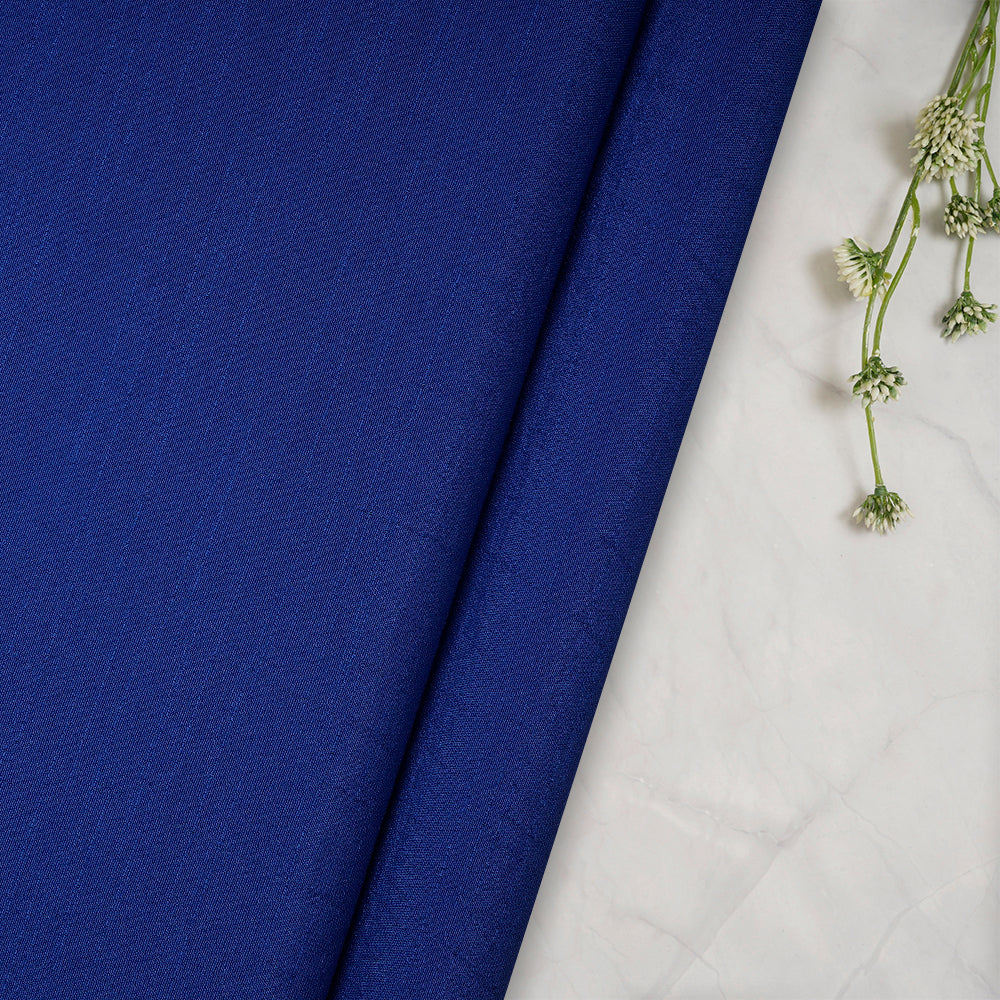 Blue Color Yarn Dyed Linen Crepe Fabric