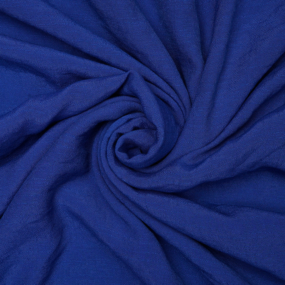 Blue Color Yarn Dyed Linen Crepe Fabric