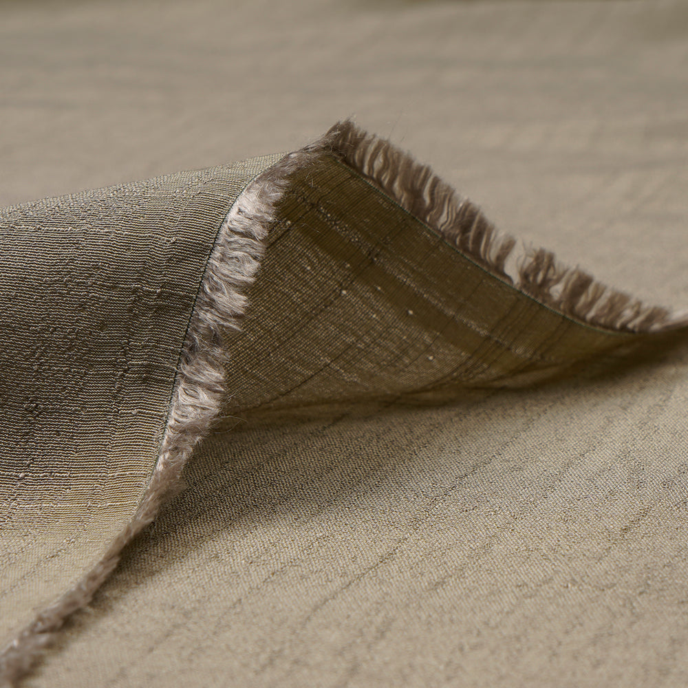 Dark Sage Green Color Yarn Dyed Linen Crepe Fabric