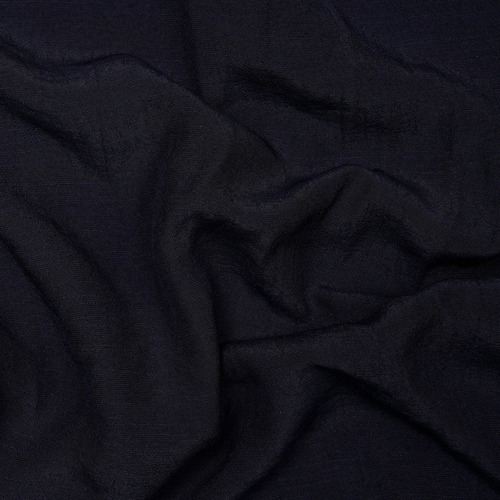 Dark Navy Color Yarn Dyed Linen Crepe Fabric