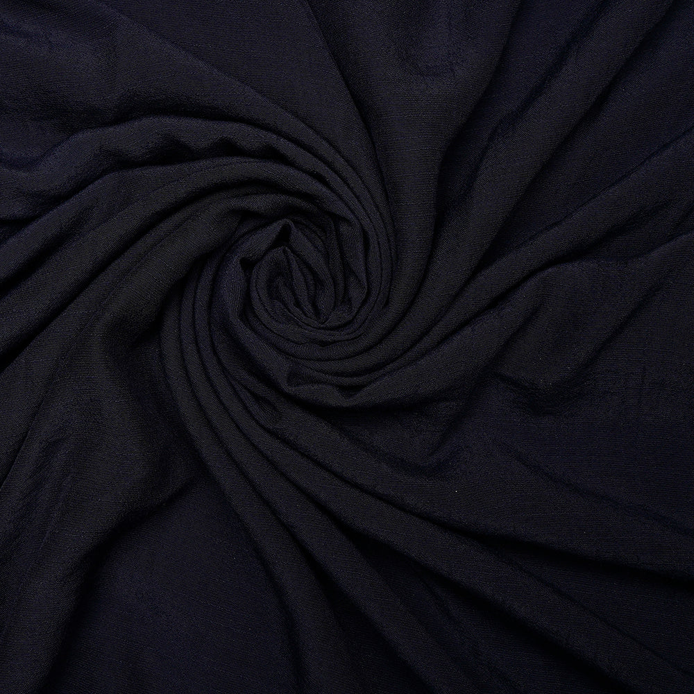Dark Navy Color Yarn Dyed Linen Crepe Fabric