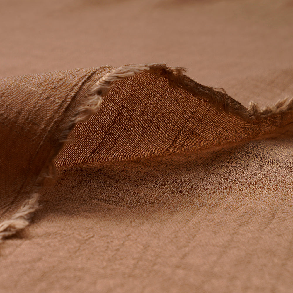 Brown Color Yarn Dyed Linen Crepe Fabric