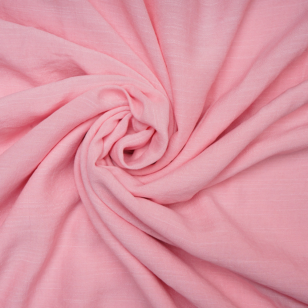 Baby Pink Color Yarn Dyed Linen Crepe Fabric
