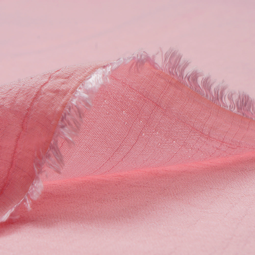 Baby Pink Color Yarn Dyed Linen Crepe Fabric