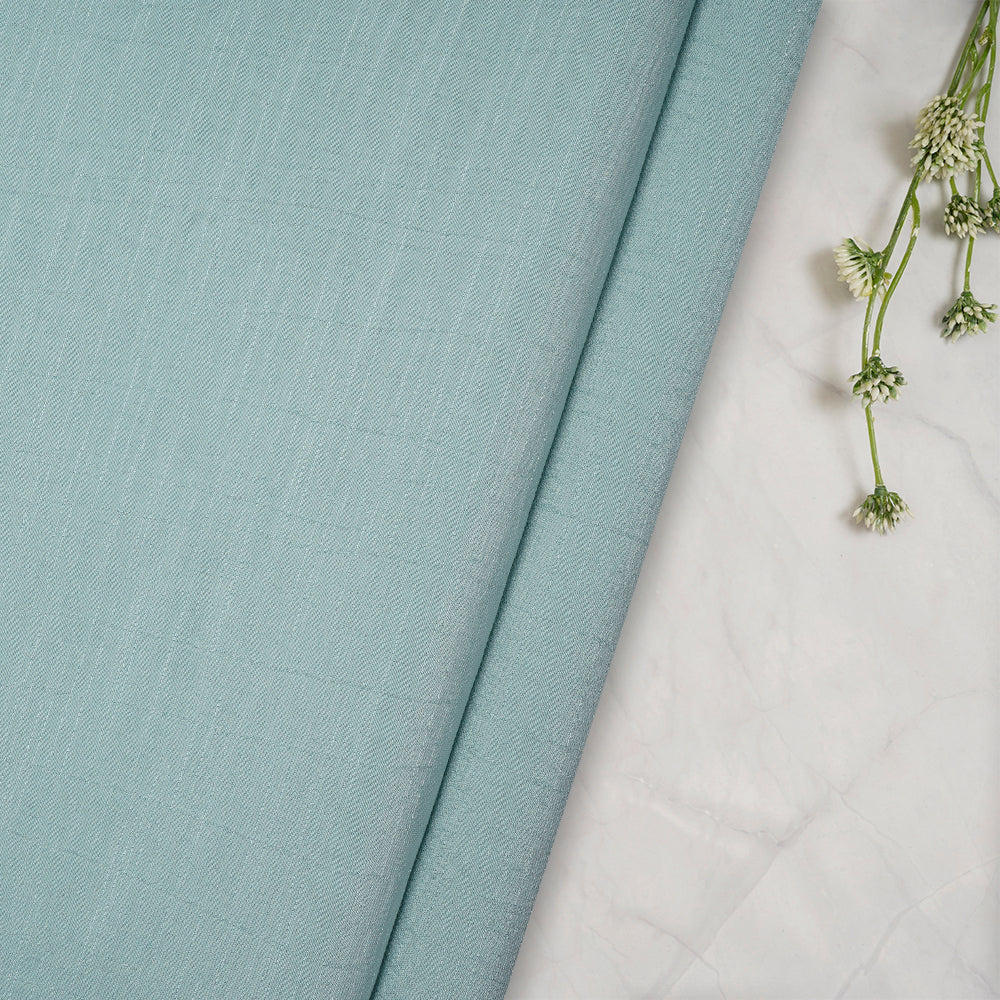 Pastel Mint Color Yarn Dyed Linen Crepe Fabric
