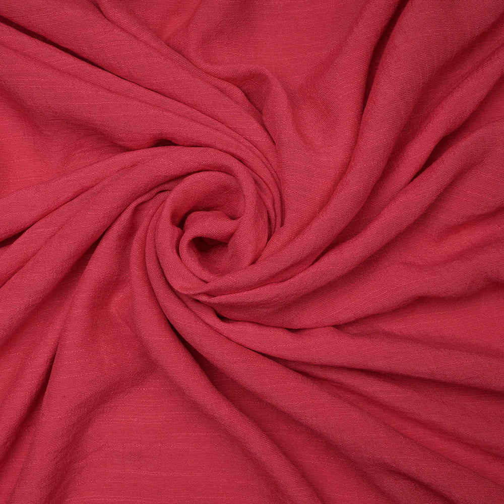 Cerise Color Yarn Dyed Linen Crepe Fabric