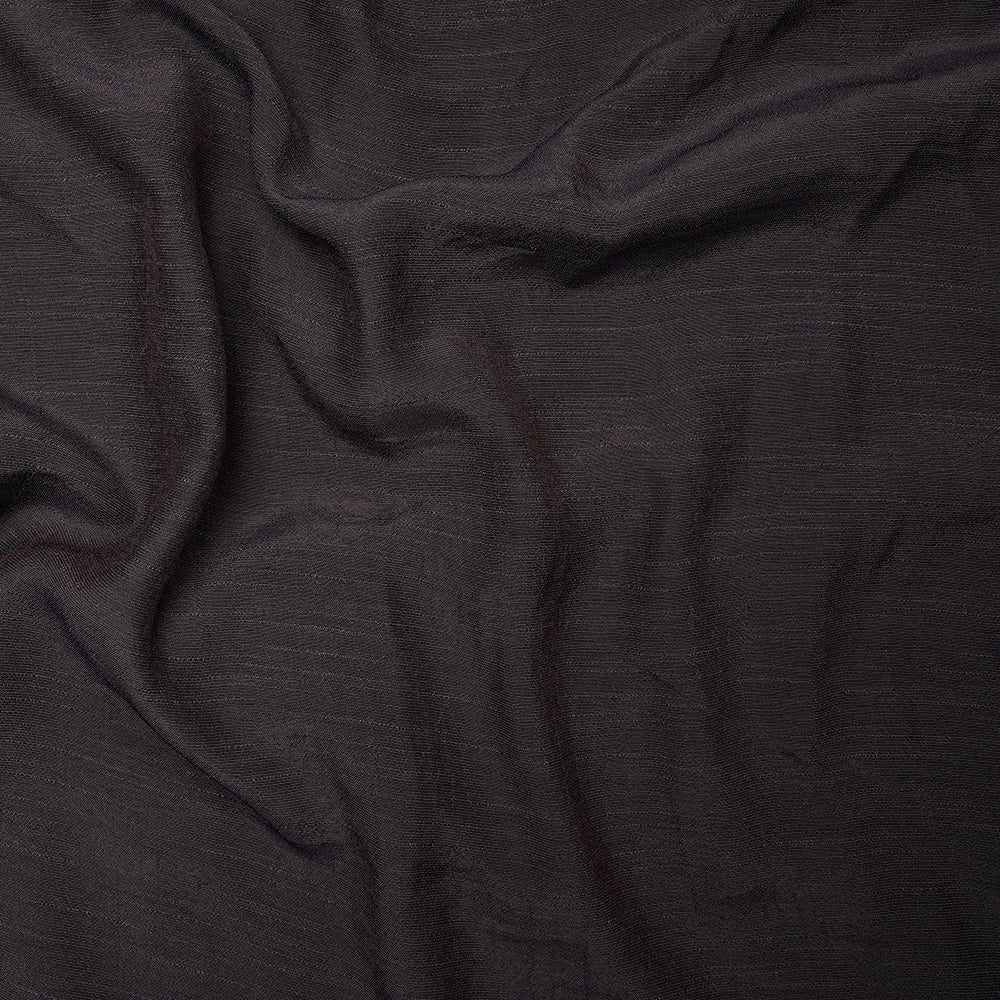 Dark Grey Color Yarn Dyed Linen Crepe Fabric
