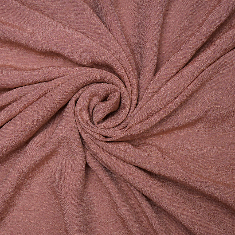 Pale Chestnut Color Yarn Dyed Linen Crepe Fabric
