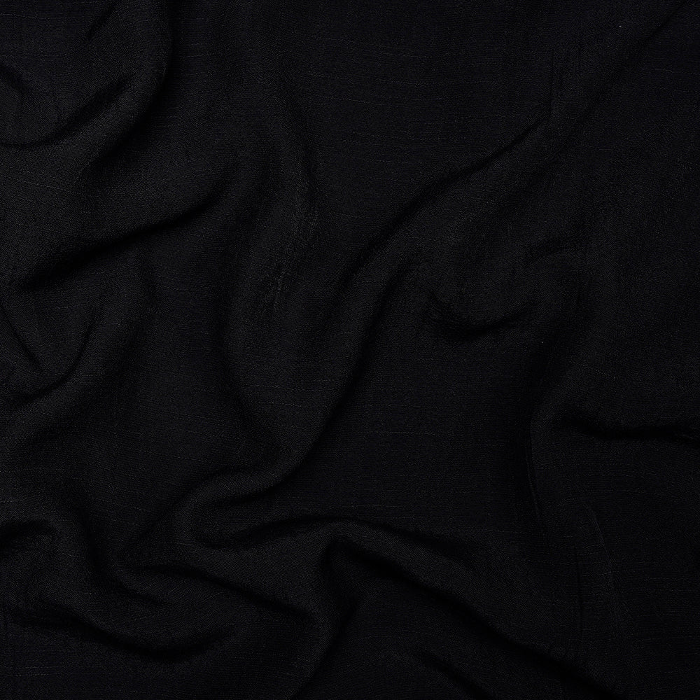 Black Color Yarn Dyed Linen Crepe Fabric