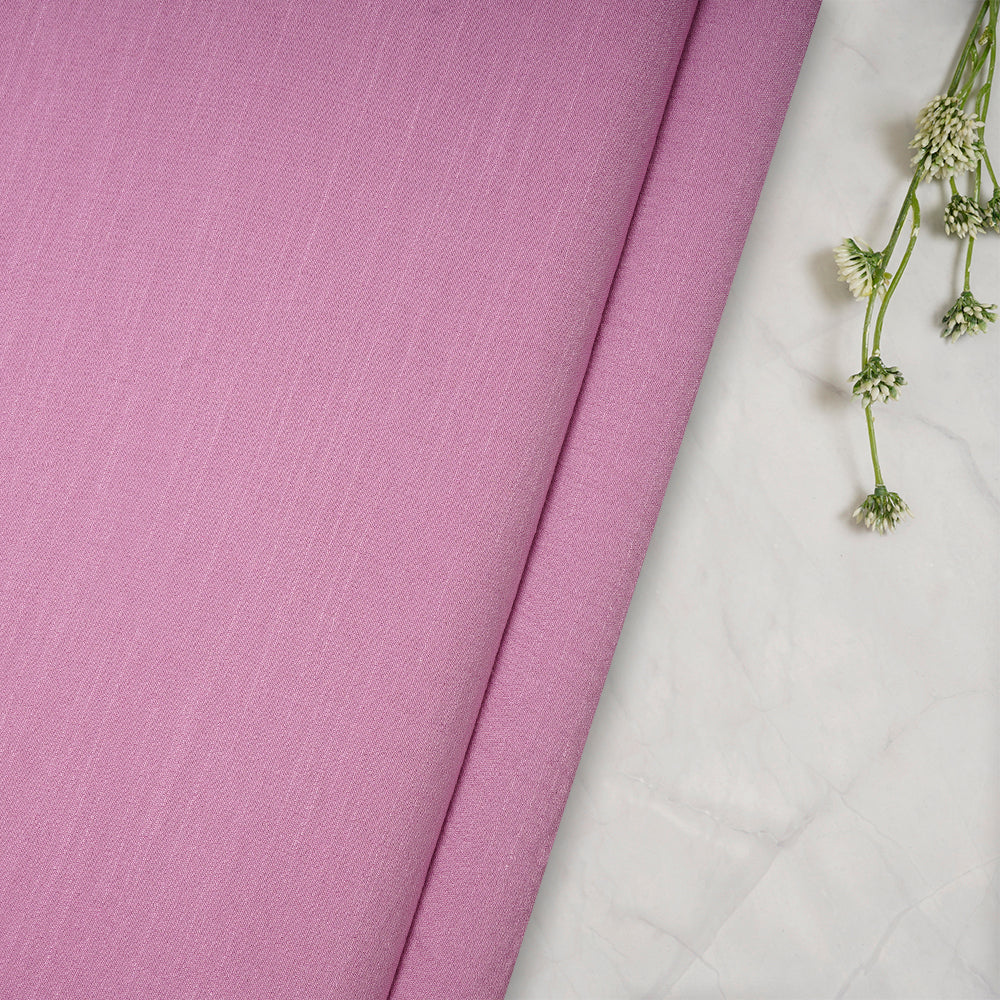 Lavender Rose Color Yarn Dyed Linen Crepe Fabric