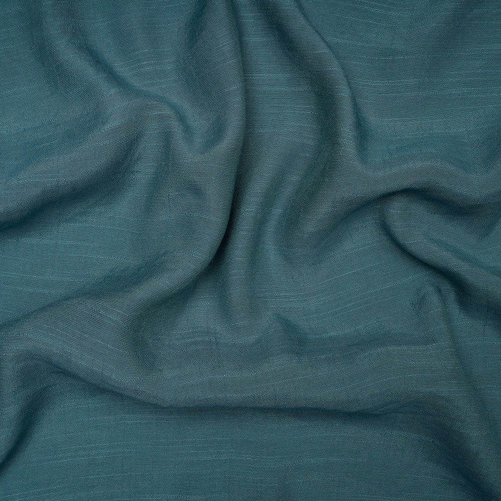 Teal Color Yarn Dyed Linen Crepe Fabric