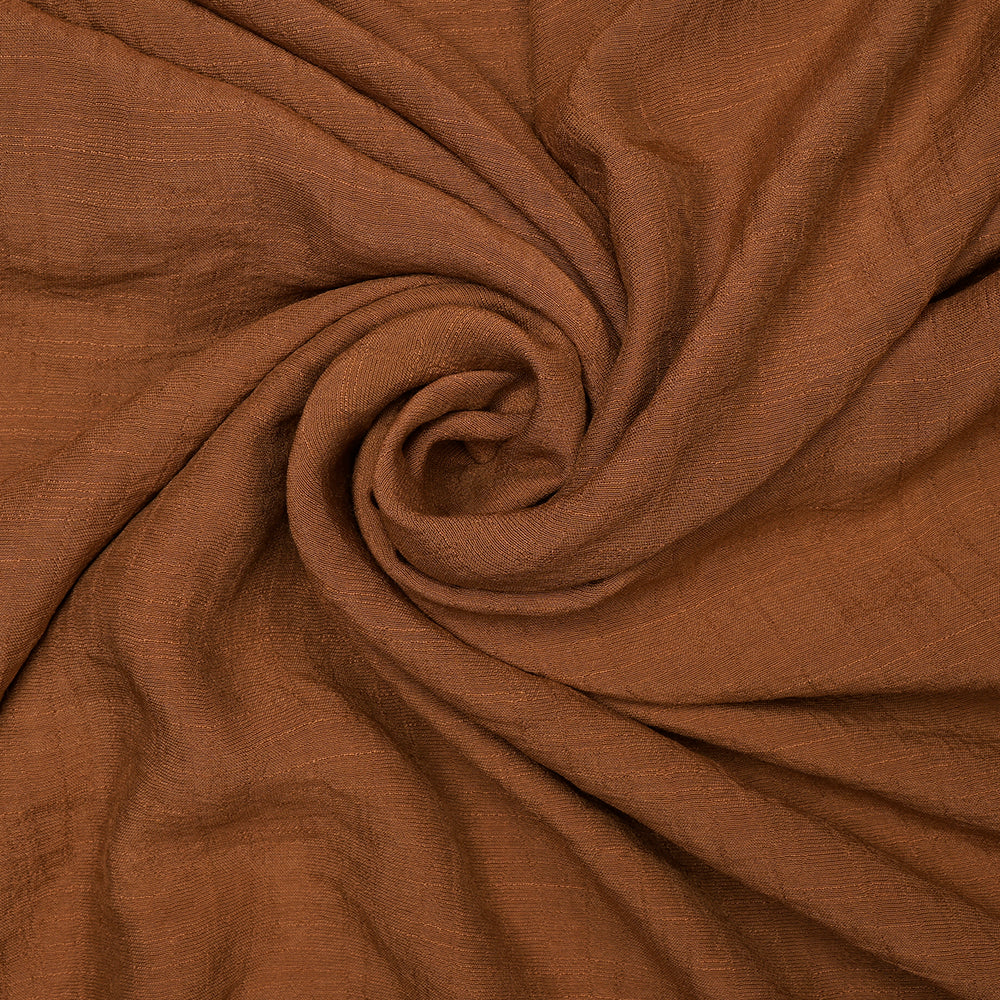 Fiery Cumin Color Yarn Dyed Linen Crepe Fabric