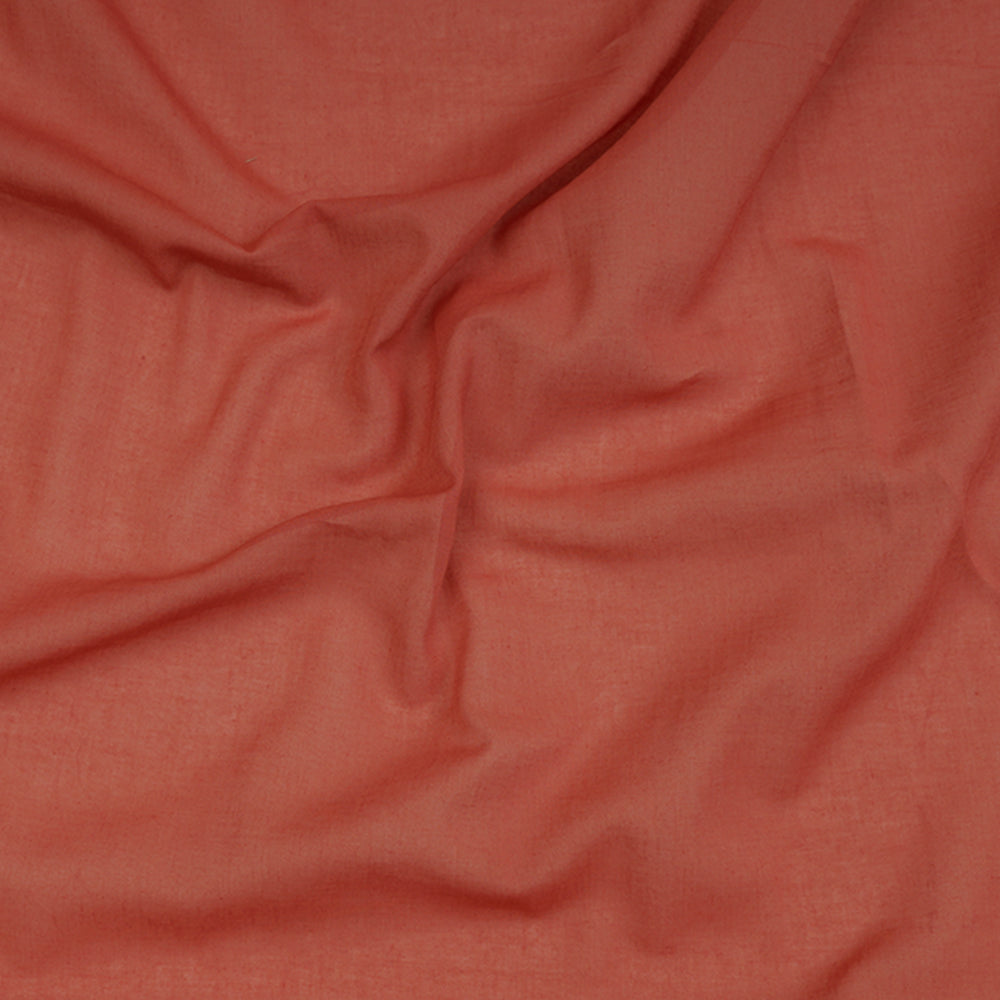 Coral Pink Color Mill Dyed High Twist 2x2 Cotton Voile Fabric
