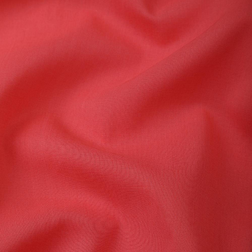 Coral Color Mill Dyed High Twist 2x2 Cotton Voile Fabric