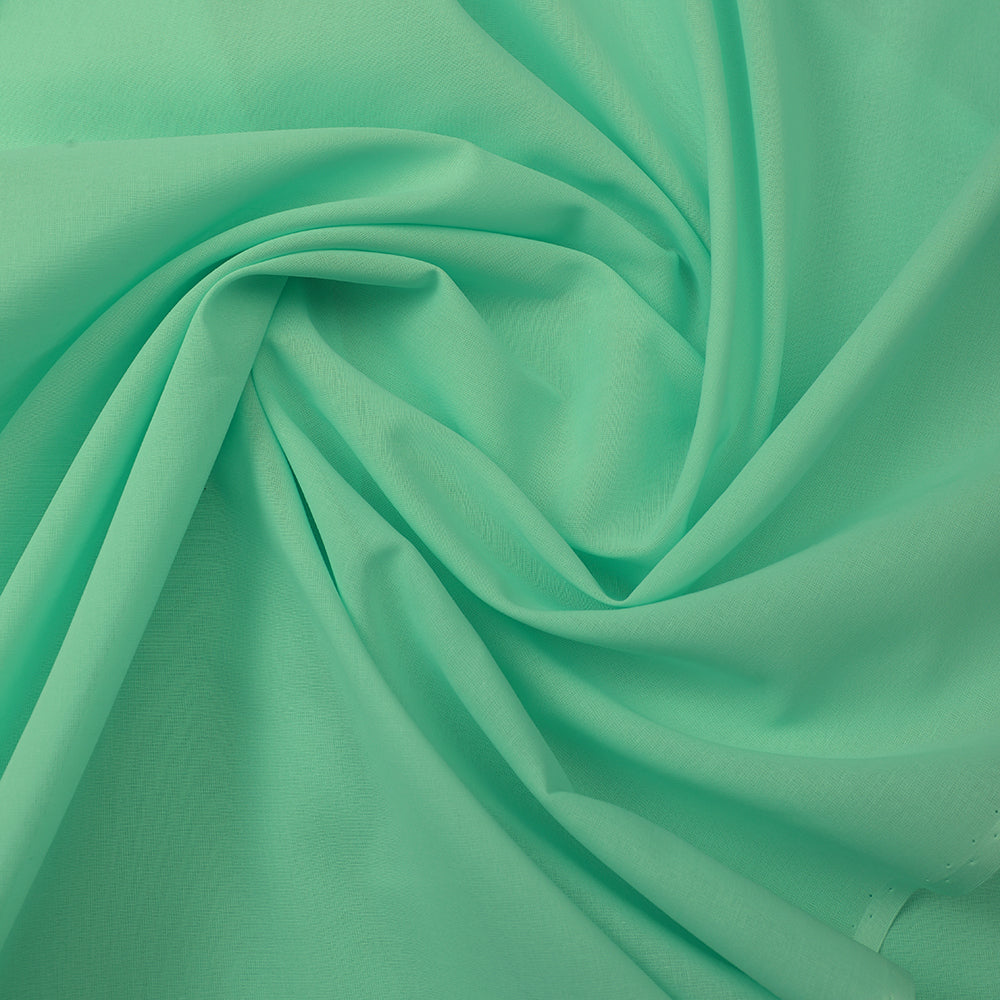 Mint Green Color Mill Dyed High Twist 2x2 Cotton Voile Fabric