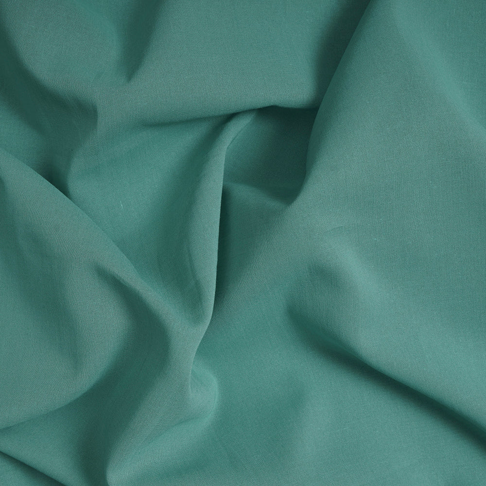 Medium Turquoise Color Mill Dyed High Twist 2x2 Cotton Voile Fabric