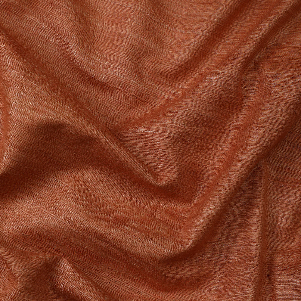 Orange Color Piece Dyed Natural Silk Fabric