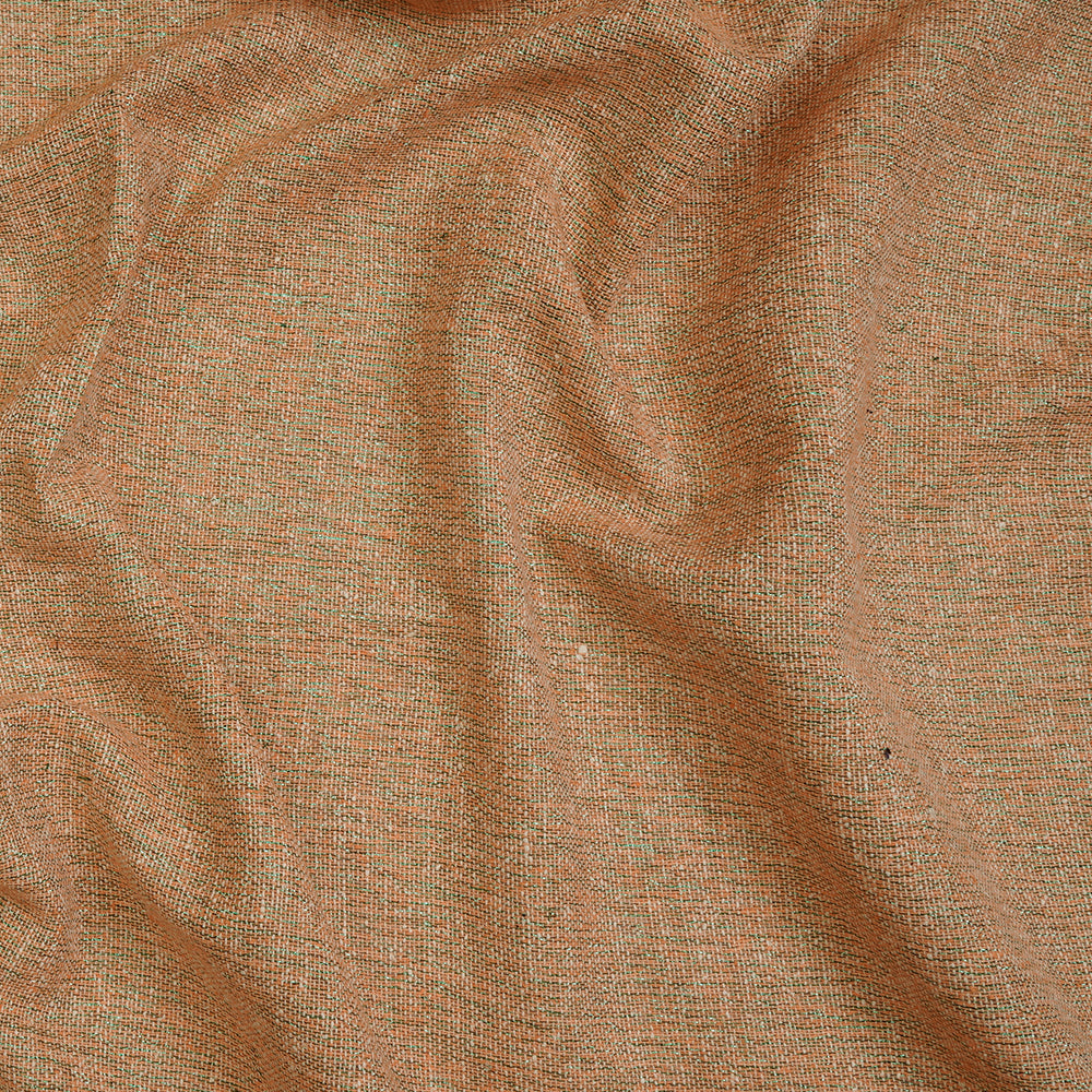 Peach Puff-Green Color Noile Silk Linen Fabric