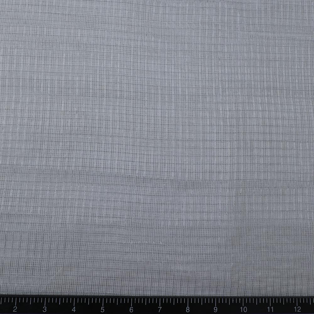 White Color Handwoven Cotton Kota Fabric With Zari