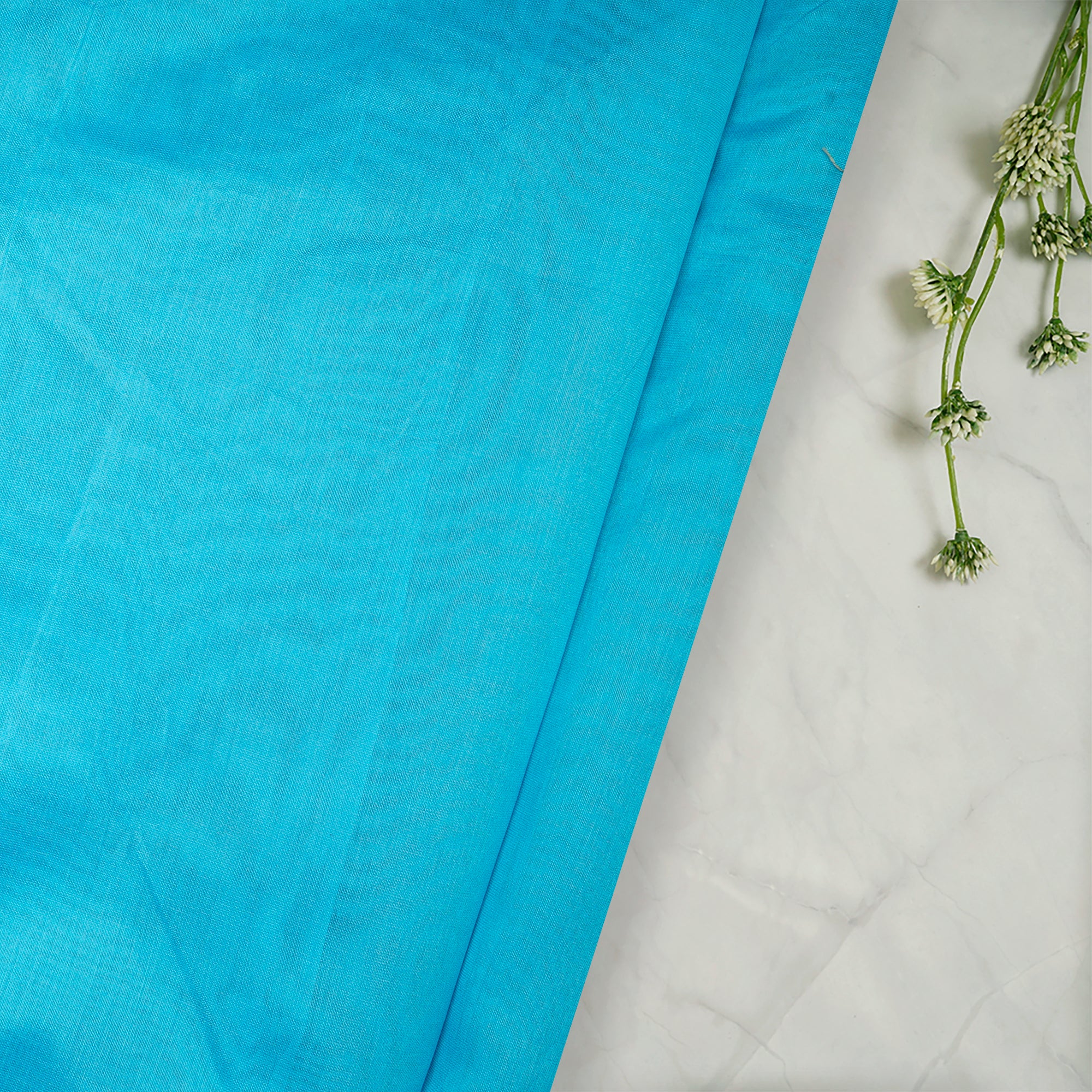 Light Blue Color Piece Dyed Chanderi Fabric