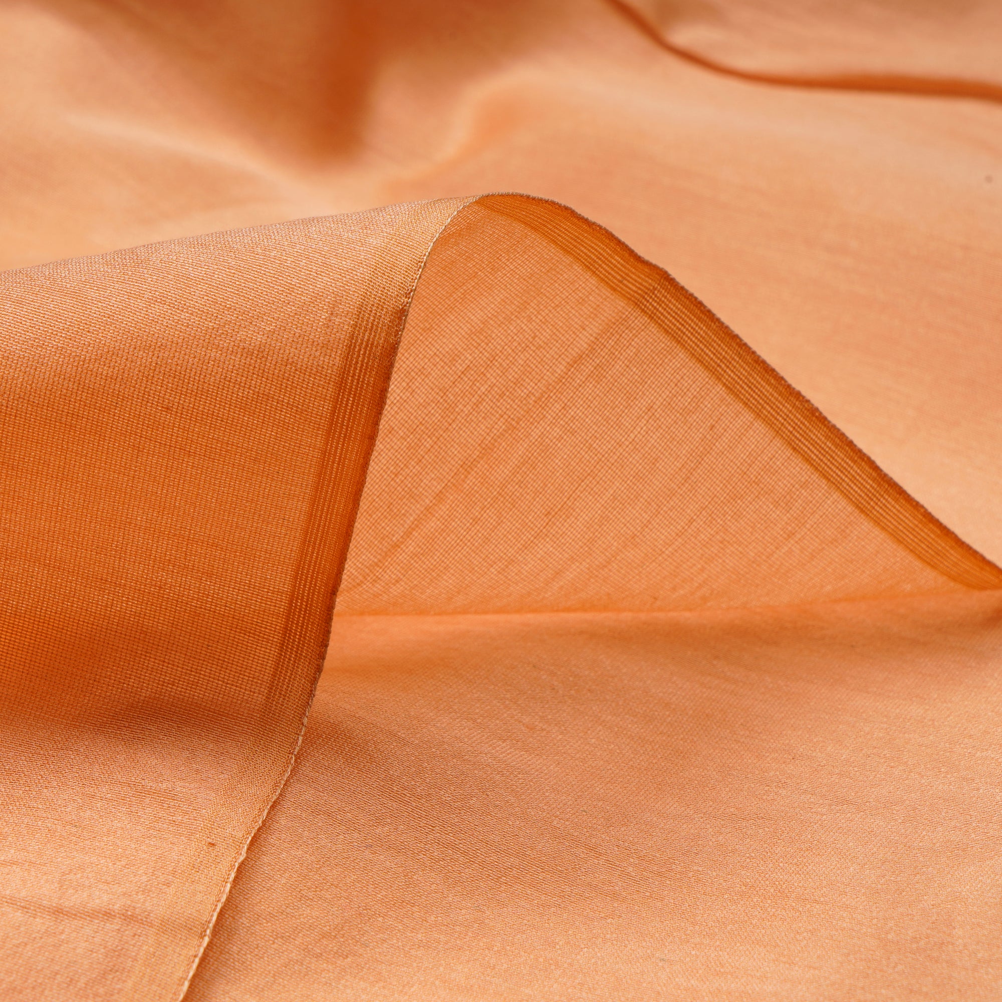 Pale Orange Color Piece Dyed Chanderi Fabric