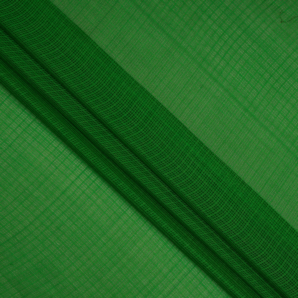 Green Color Plain Kota Silk Fabric