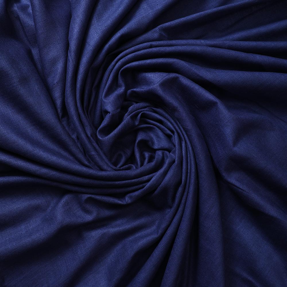 Navy Blue Color Natural Matka Silk Fabric
