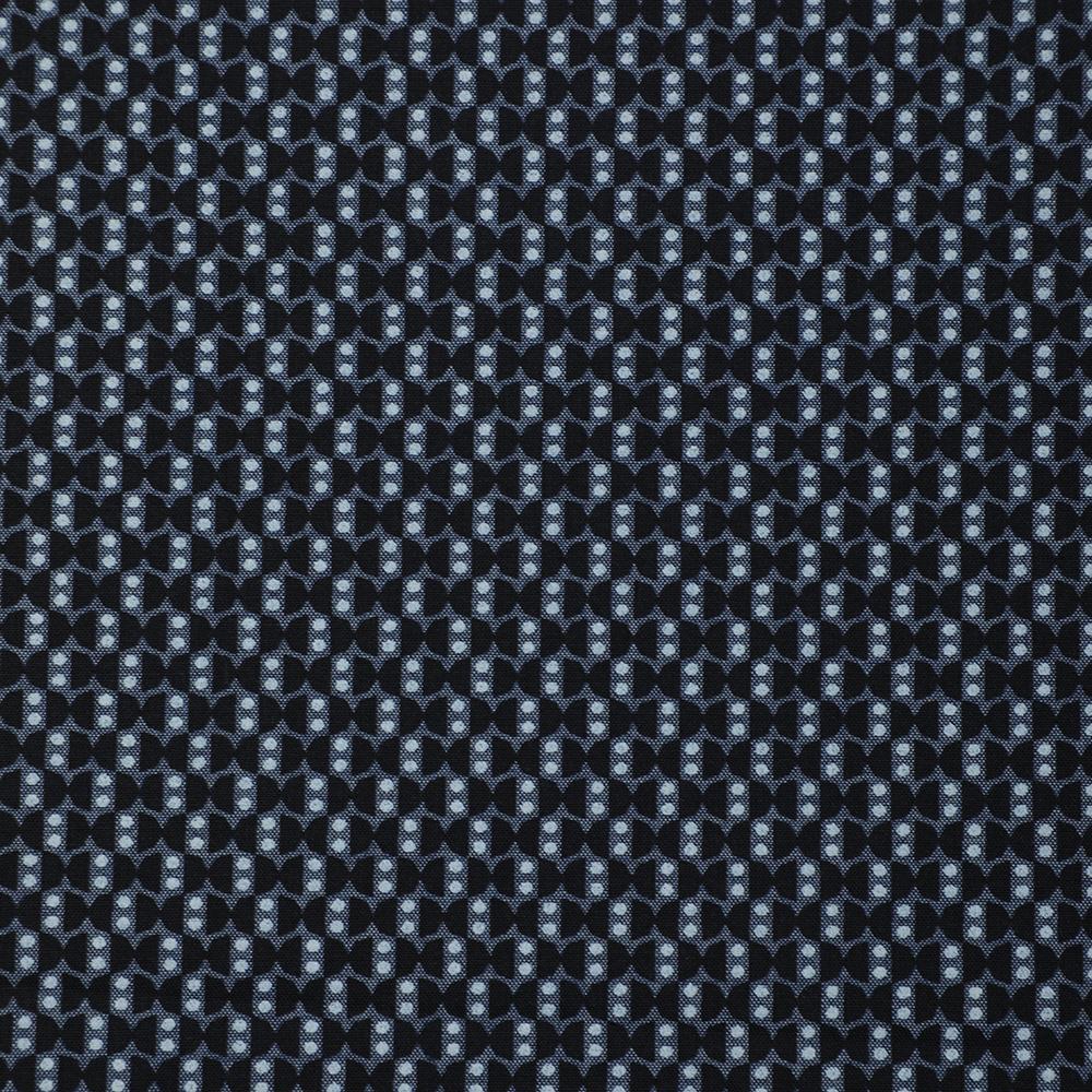 Black-Grey Color Printed Linen Fabric