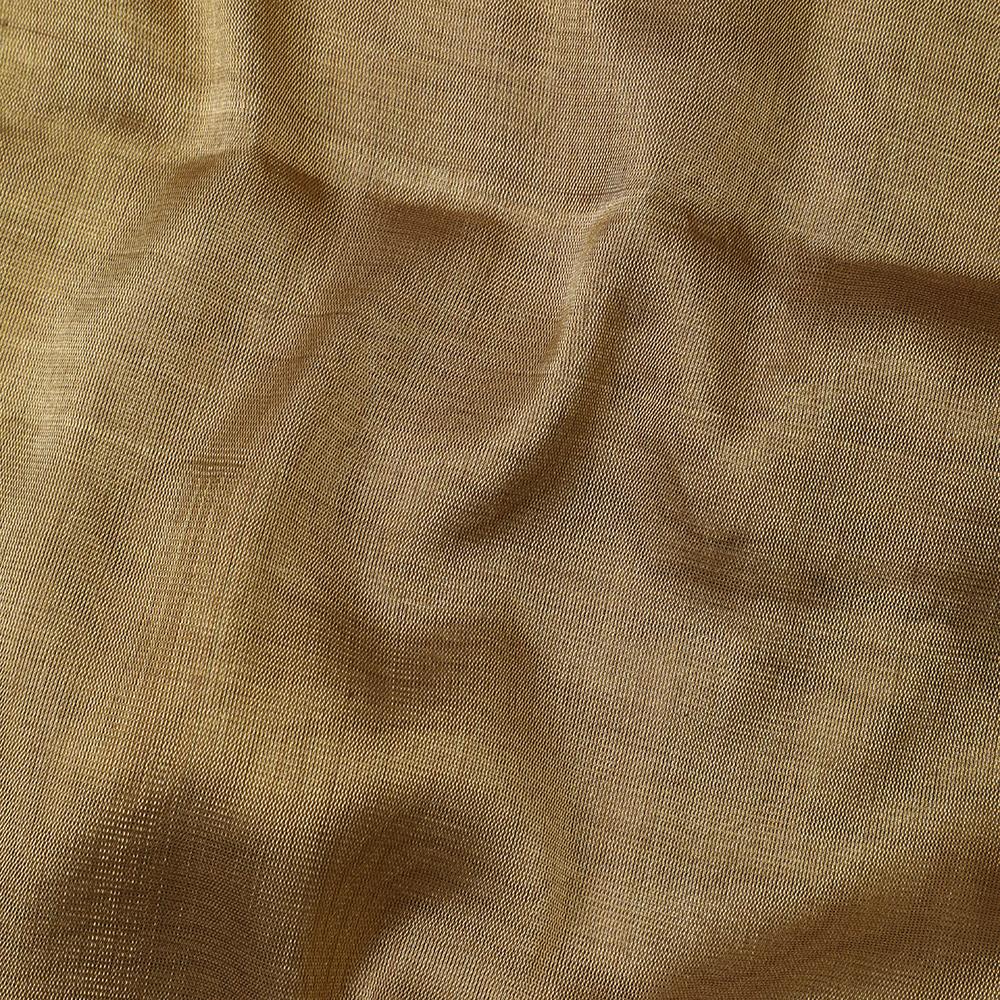 Golden Color Handwoven Pure Tissue Fabric