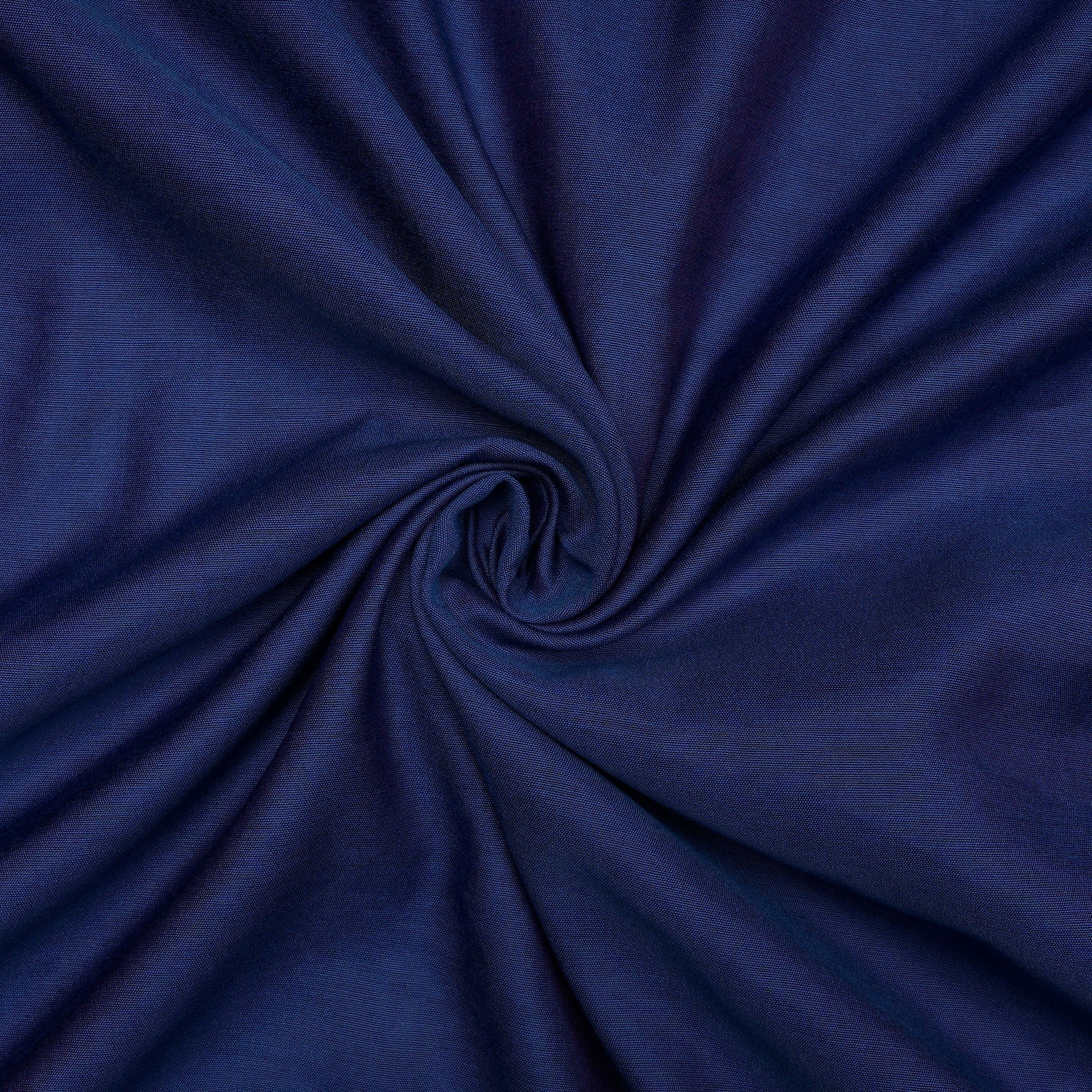 Lapis Blue Color Chanderi Fabric with Zari Border