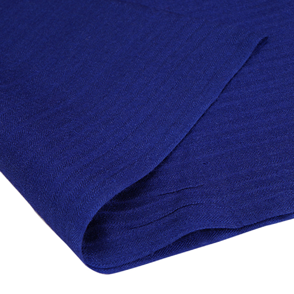 Blue Color Piece Dyed Pashmina Silk Fabric