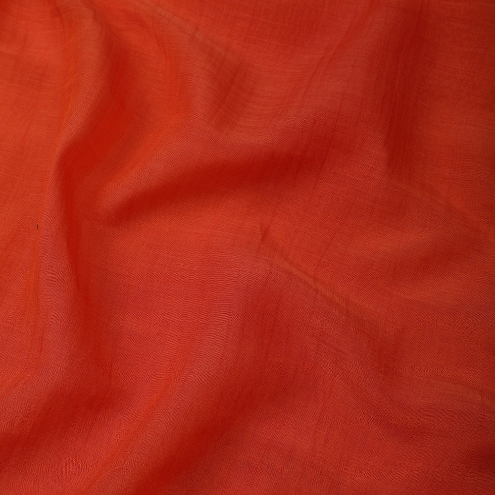 Orange Color Yarn Dyed Fine Chanderi Fabric