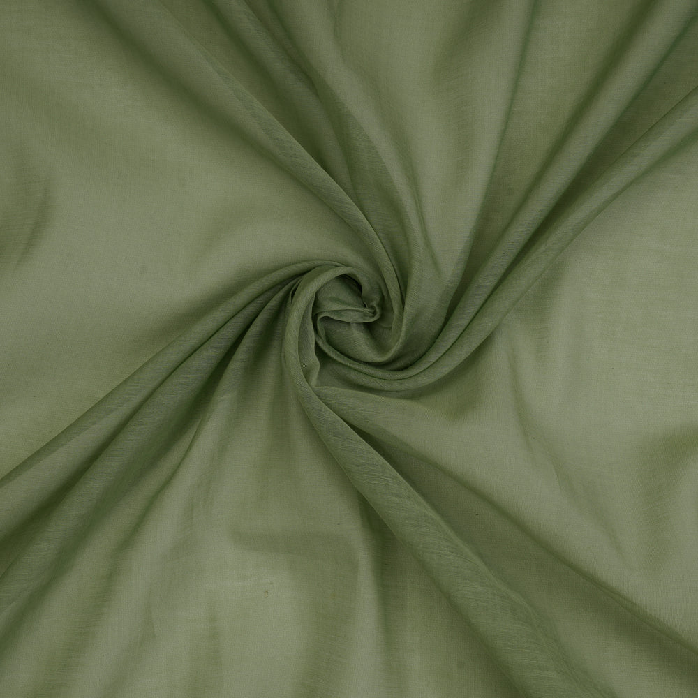 Olivine Color Piece Dyed Pure Chanderi Fabric