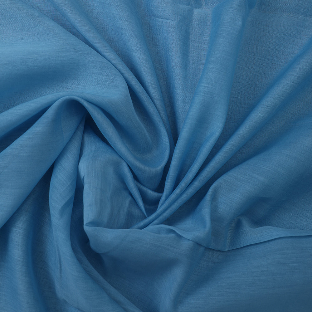 Powder Blue Color Piece Dyed Fine Chanderi Fabric