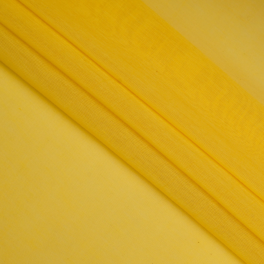 Yellow Color Piece Dyed Pure Chanderi Fabric