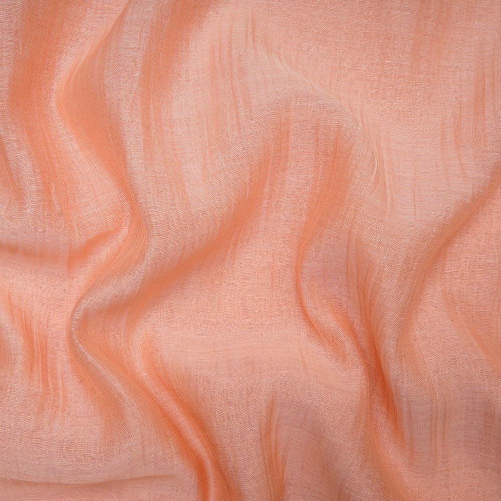 Peach Color Piece Dyed Pure Fine Chanderi Fabric