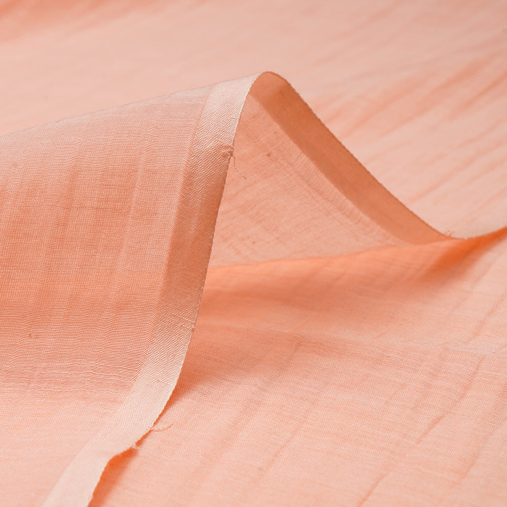 Peach Color Piece Dyed Pure Fine Chanderi Fabric