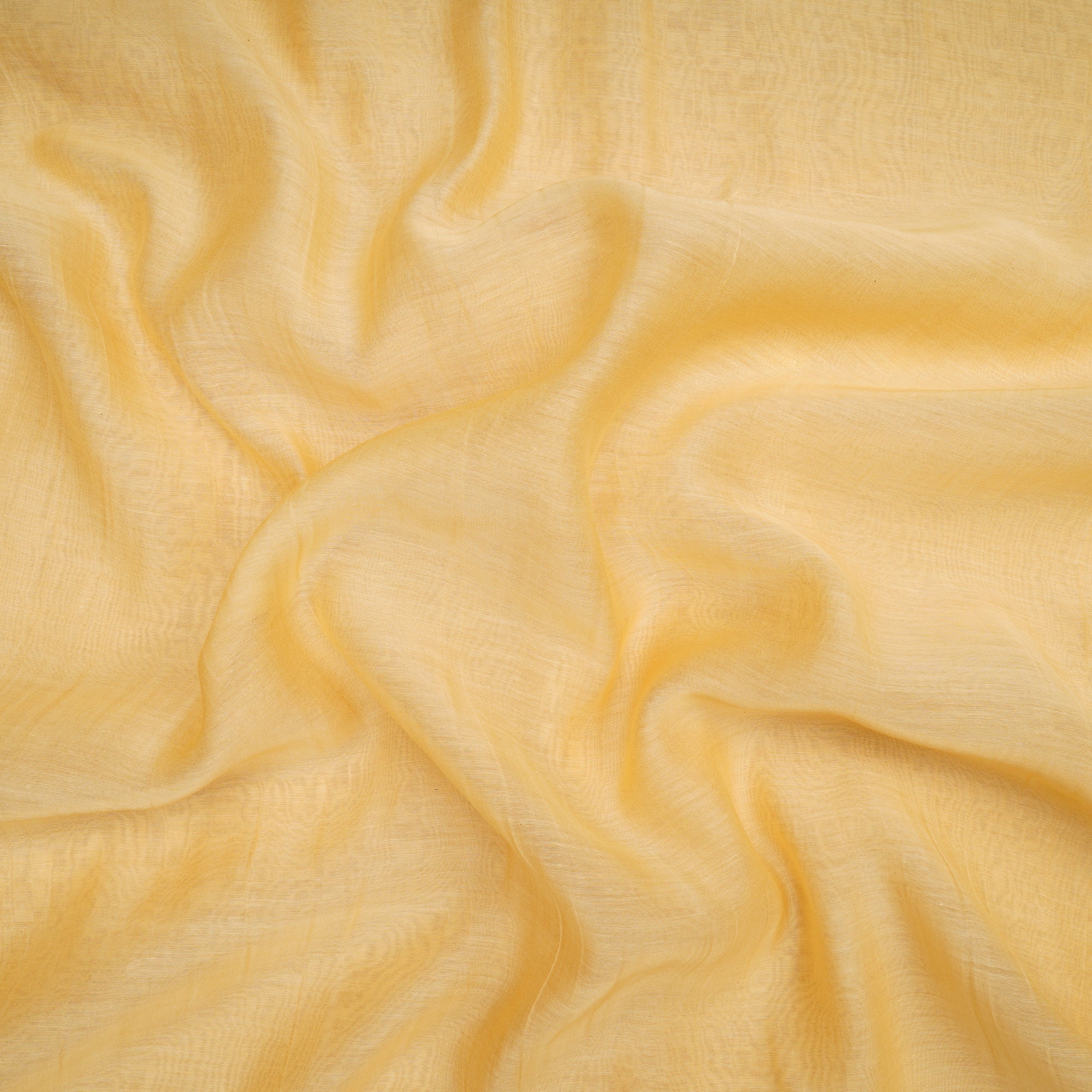 Yellow Color Pure Plain Fine Chanderi Fabric