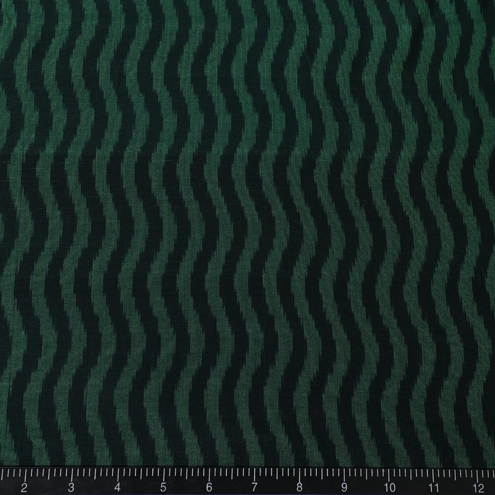 Green Color Handwoven Ikat Sico Silk Fabric