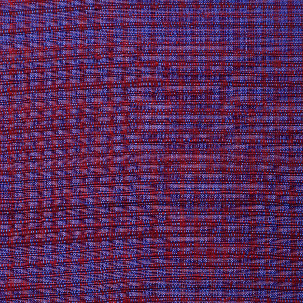Purple-Red Color Yarn Dyed Natural Silk Fabric