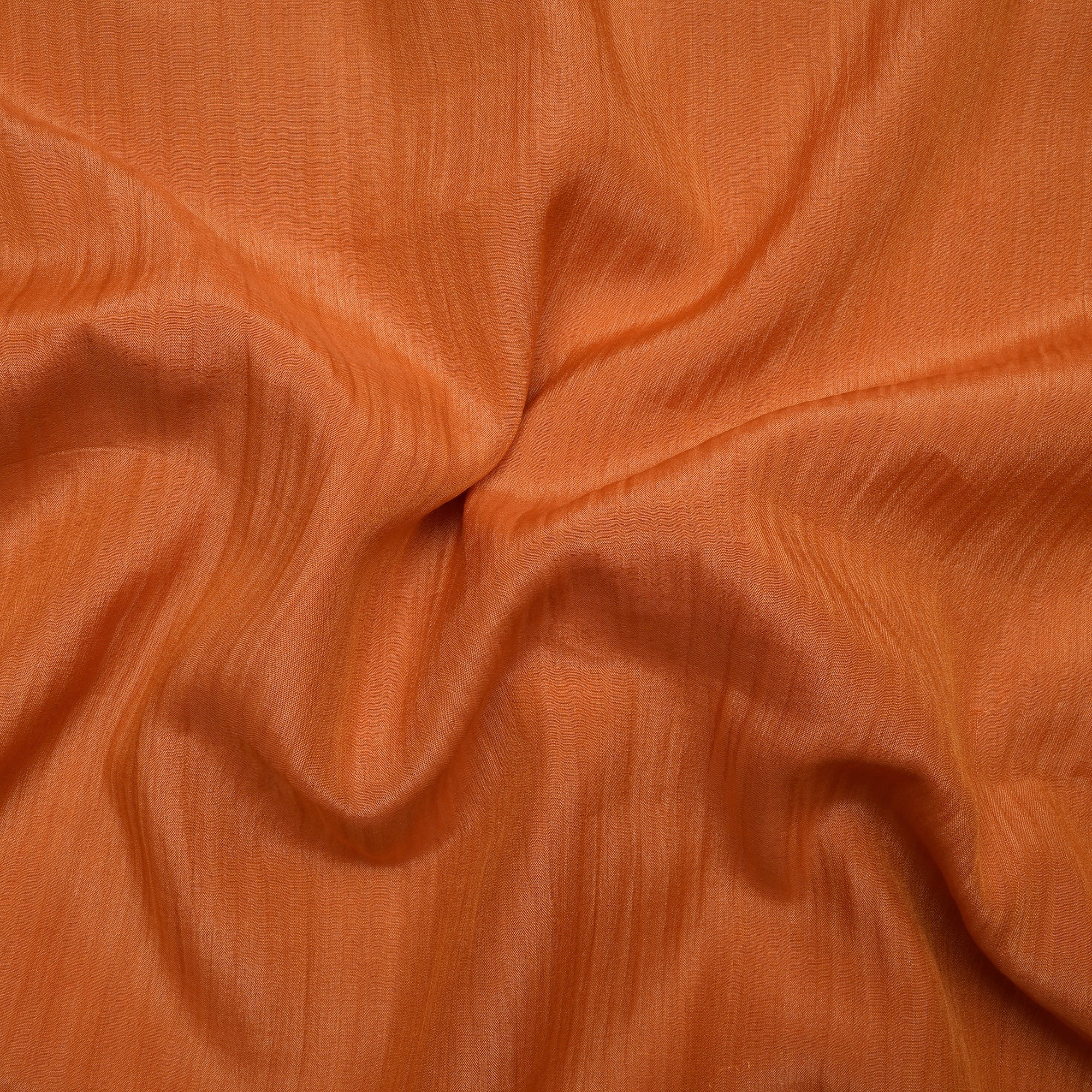Pumpkin Orange Color Tussar Chanderi Fabric